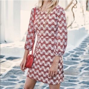 Boden US 8 NEW Lucie Brown/White Palm Leaf Print Mini Dress